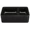 Novatto Reversible 60/40 Double Bowl Kitchen Sink in Black Granite with Natural Chiseled Apron NKS-DBNAN - alternate 4